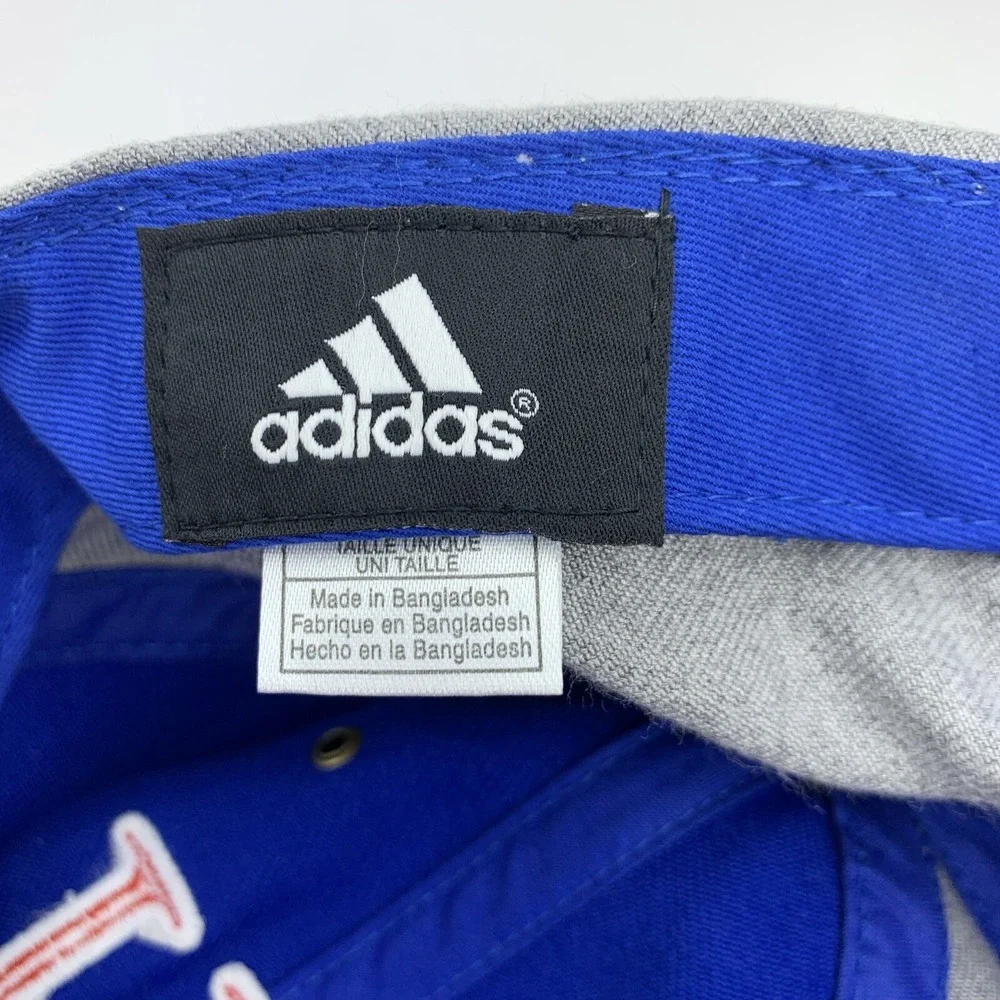 KU Kansas Jayhawks Hat Blue Gray Adidas Adjustable Strapback OSFA Baseball Cap
